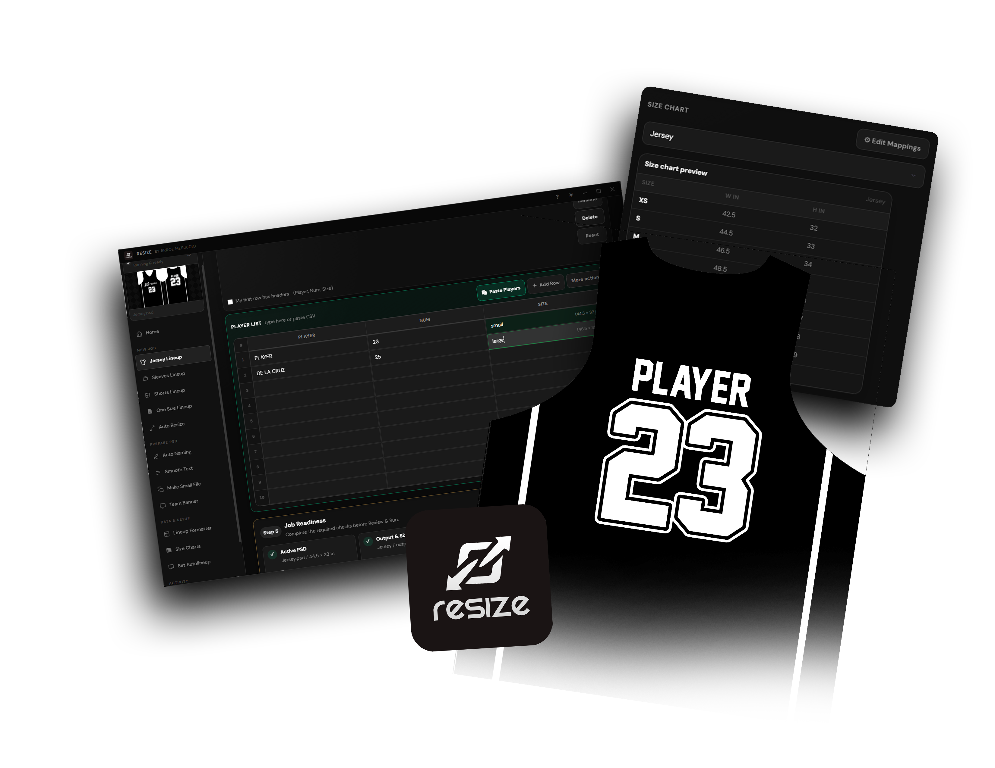 resize app showing jersey automation